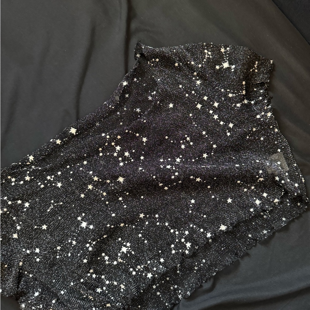 Black Starry Knit Top